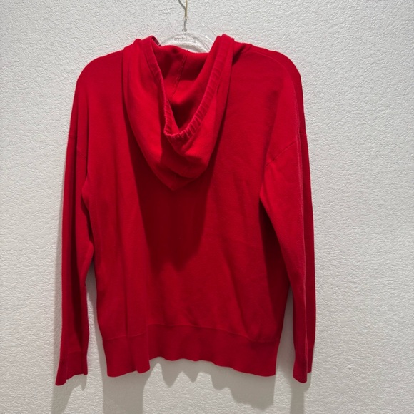 Calvin Klein Red Knit Hoodie Pullover Sweater Women’s Size S - Picture 6 of 7